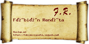 Fábián Renáta névjegykártya
