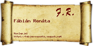 Fábián Renáta névjegykártya
